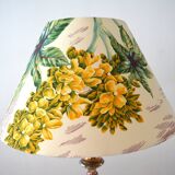 Lampshade, botanical vintage Jouy canvas, flowers