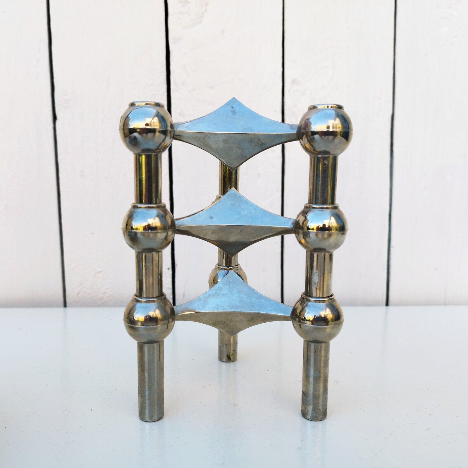 Bougeoirs métal chromé Nagel design 60/70