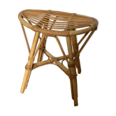 Tabouret en rotin vintage