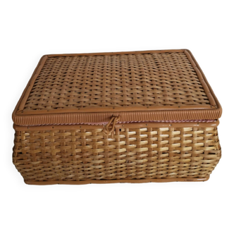 Sewing box, rattan worker, vintage, 50s