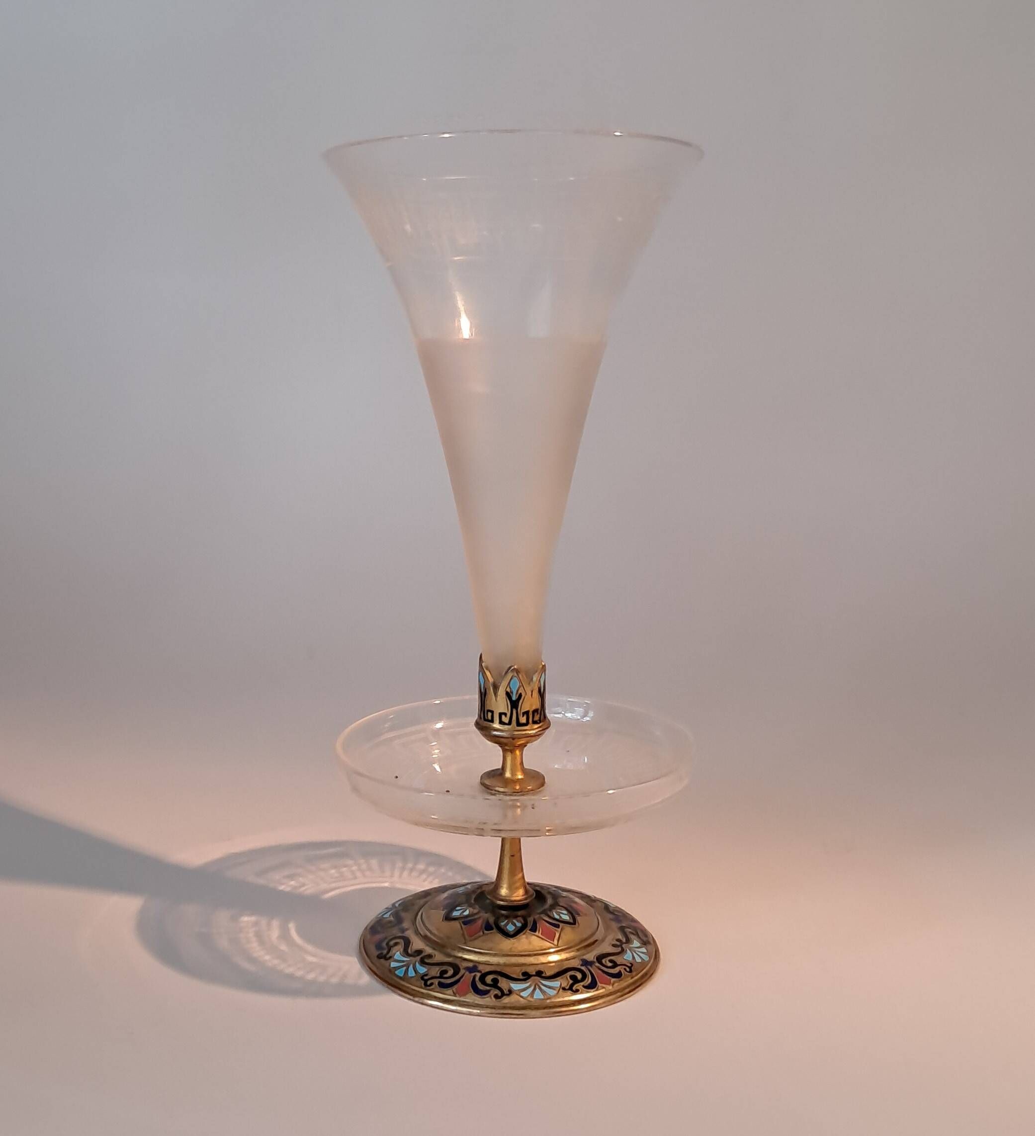 Cloisonné brass soliflore vase from the Napoléon III period.
