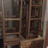 Set of 4 high oak stools 80 cm high
