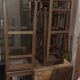Set of 4 high oak stools 80 cm high