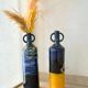 Large Moroccan Artisanal Vase in Majorelle Blue and Mustard Yellow