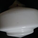 White opaline chandelier art deco