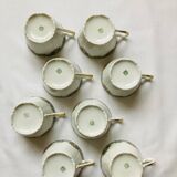 8 Balleroy & Cie Cherry Pattern Tea Cups and Saucers