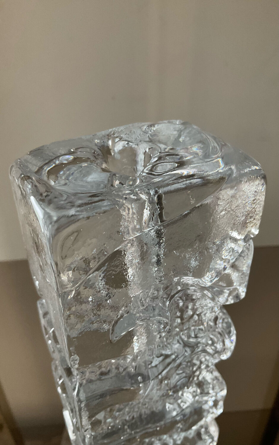 Vintage soliflore vase in molded glass