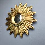 Vintage golden sunburst mirror, 1960s