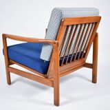 Scandinavian armchair designed by Z.Baczyk, 1960s, fully restored, velvet