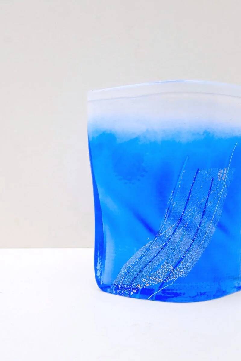 Vase by Maud G. Bugge for Hadeland Glassverk in blown glass, Norway 1980