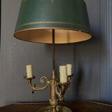 Lamp bouillotte bronze lampshade in sheet style empire mid-twentieth