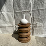 Handmade soliflore drop vase in terracotta painted white h:20 d:15