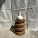 Handmade soliflore drop vase in terracotta painted white h:20 d:15