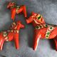 Set of 3 wooden dalecarlie horses