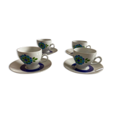 Set of vintage seventies cups and sub-cups