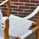 Vintage safari chair 1960s Denmark with canvas minimalist design