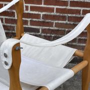 Fauteuil safari vintage 1960 Danemark avec toile design minimaliste