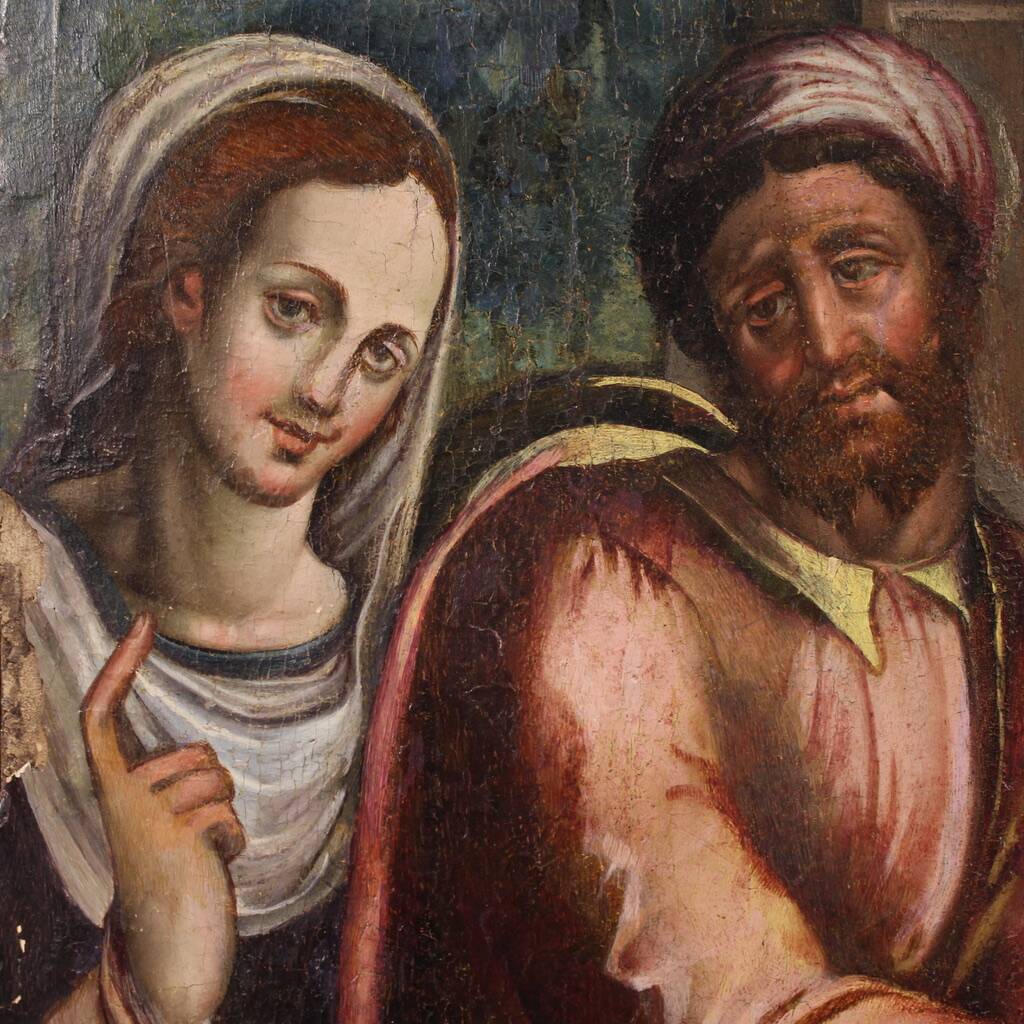 Great 16th-century Italian painting on panel, The Circumcision of Jesus