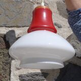 Suspension in opaline and wood