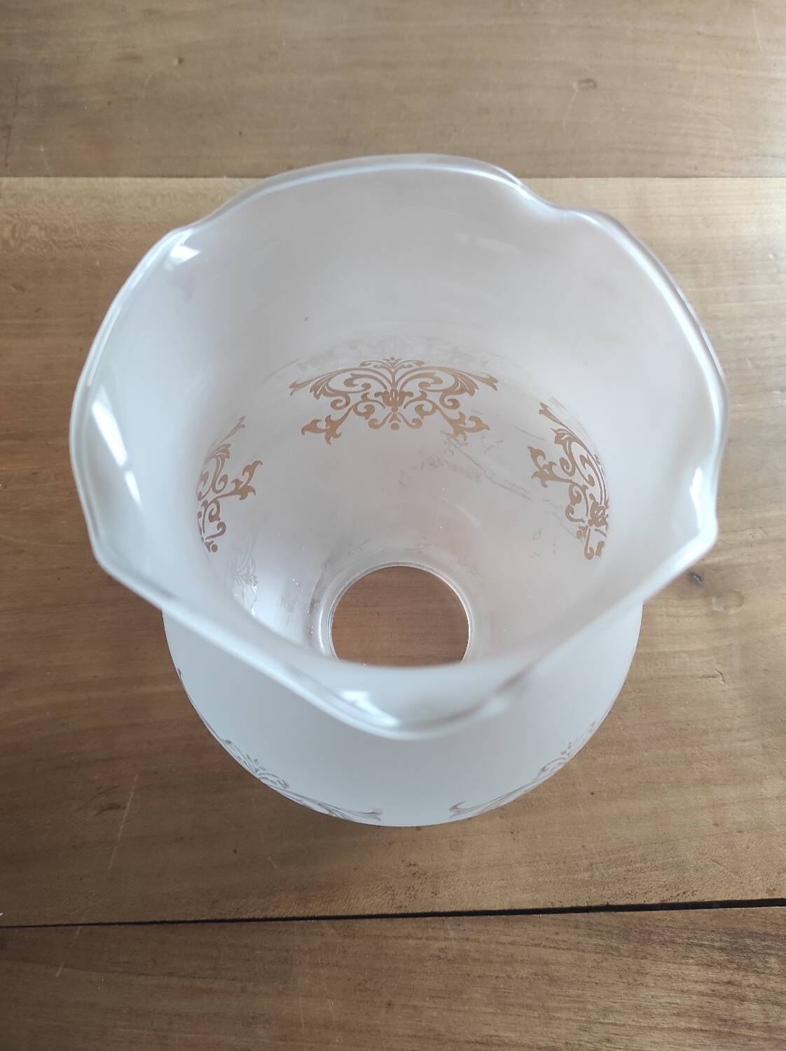 'Tulip' lampshade for lighting, transparent decoration on frosted glass.