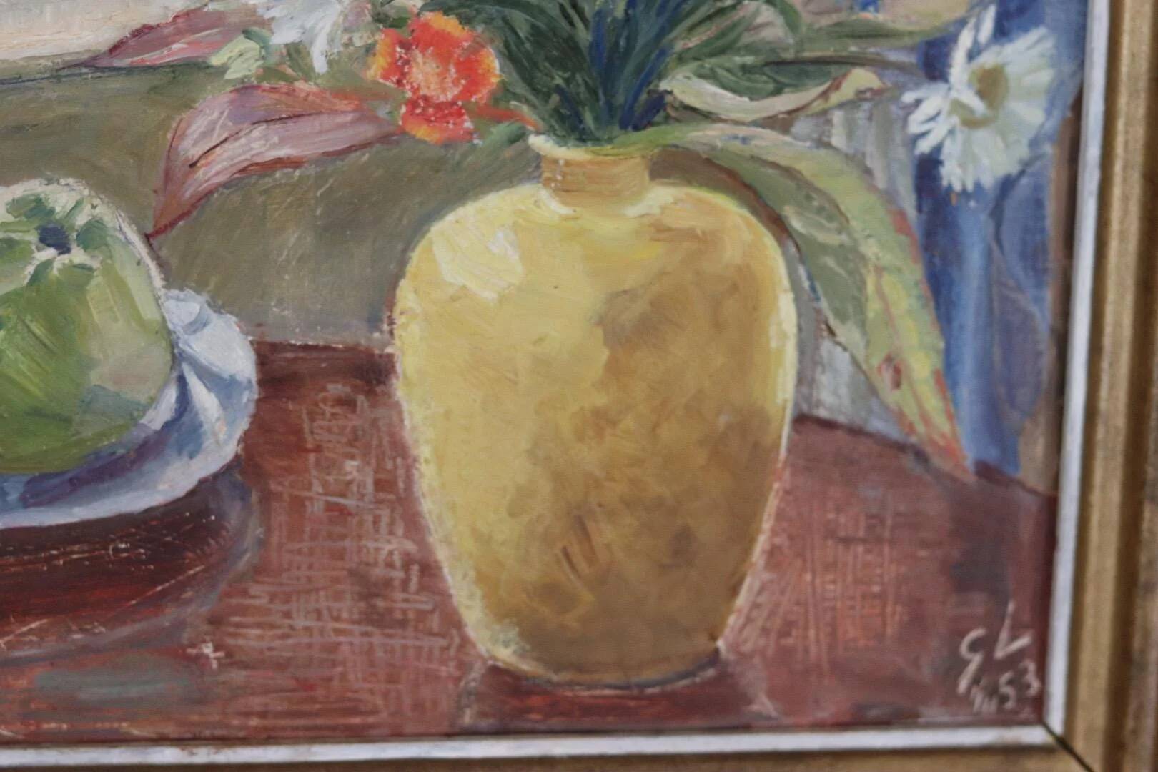 Nature morte avec vue par la fenêtre, par Gerhard Larsson, 1953
