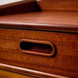 Wall mounted teak and beech bedside cabinet, Set of 2