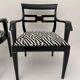Art Deco Armchairs in Black Lacquer and Black-Creme Fabric, 1925