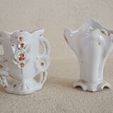 2 small bridal vases