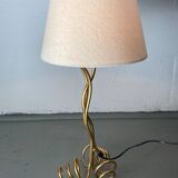 Lampe vintage ondulée de forme libre, abat-jour bouclé