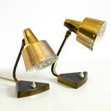 Two beautiful rare Mid Century Modern brass table lamps