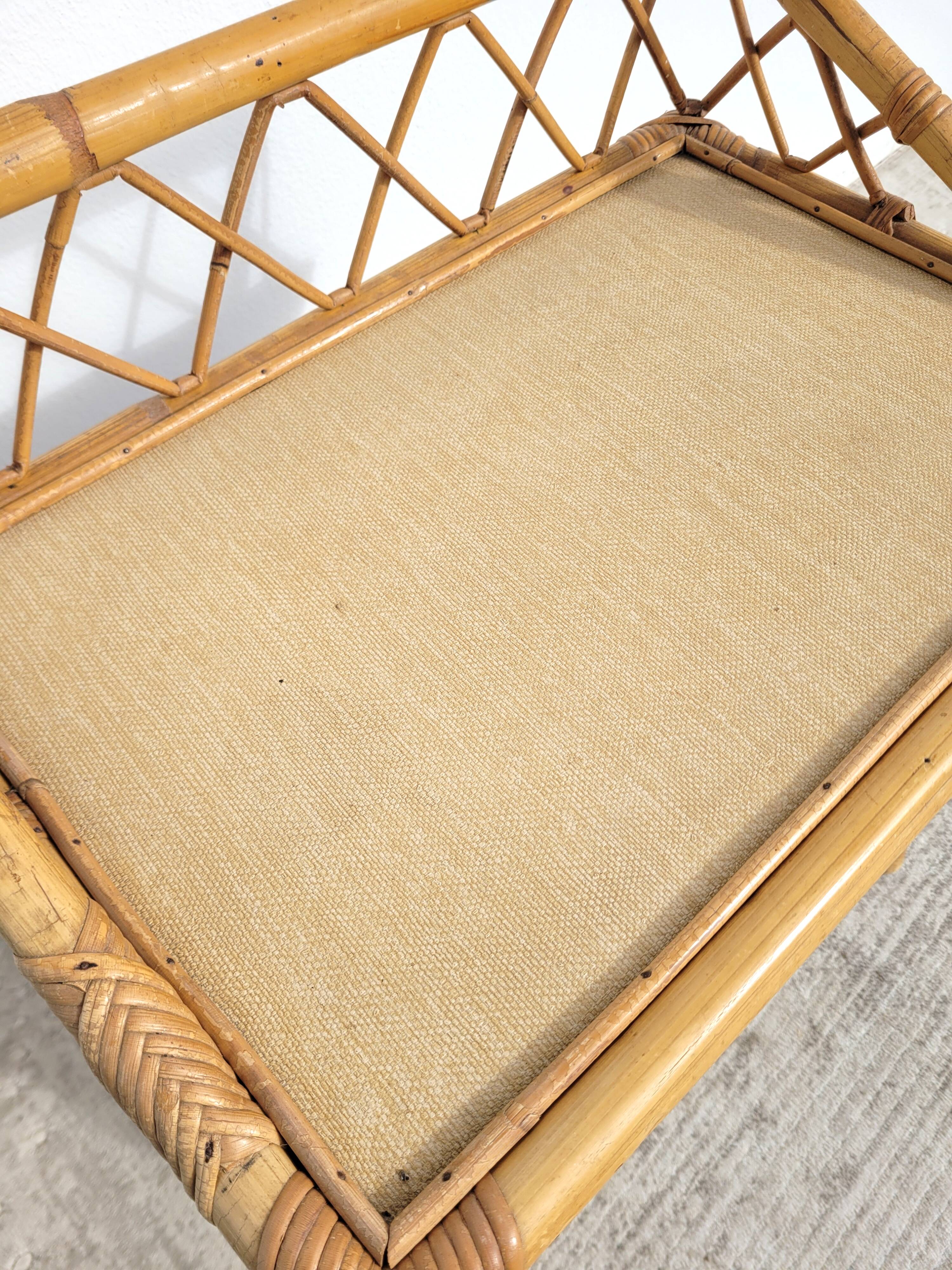 Rattan bedside table circa 1970