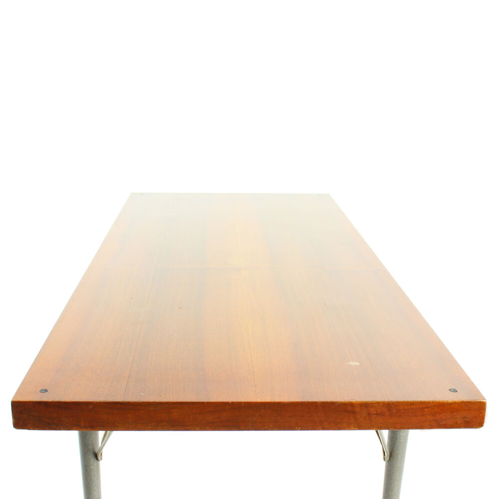 Coffee table in mahagony and metal, Czechoslovakia 1970