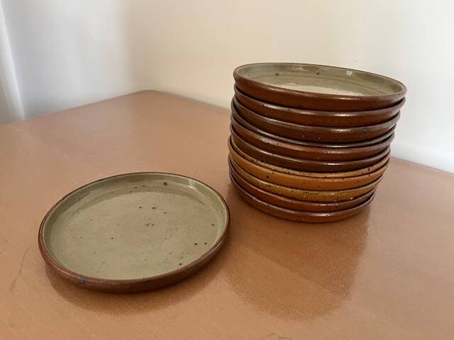 Set of 12 stoneware dinner plates