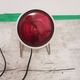 Space Age desk lamp, white metal, chrome-plated steel, red glass, Germany,