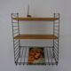 Swedish wall unit in ash and metal by Kajsa & Nils Nisse Strinning for String, 1950s