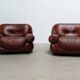Ensemble de deux fauteuils lounge en cuir Sapporo par Mobil Girgi