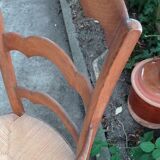Old straw armchair