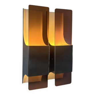 Vintage double wall lamp in metal and perspex, France 1970s