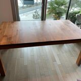 Teak dining table with extension cords