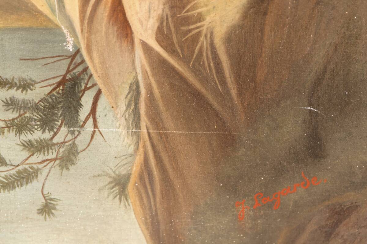 Oil on canvas, eagle and its prey, 19th century