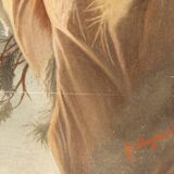 Huile sur toile, aigle et sa proie, 19ème siècle