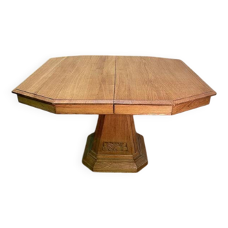 Art Deco period solid oak dining table