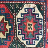 Tapis ancien caucasien kazak couloir 102x274 cm