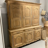 Buffet deux corps louis XV en bois brut