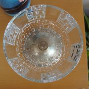 Art Deco crystal and metal fruit bowl