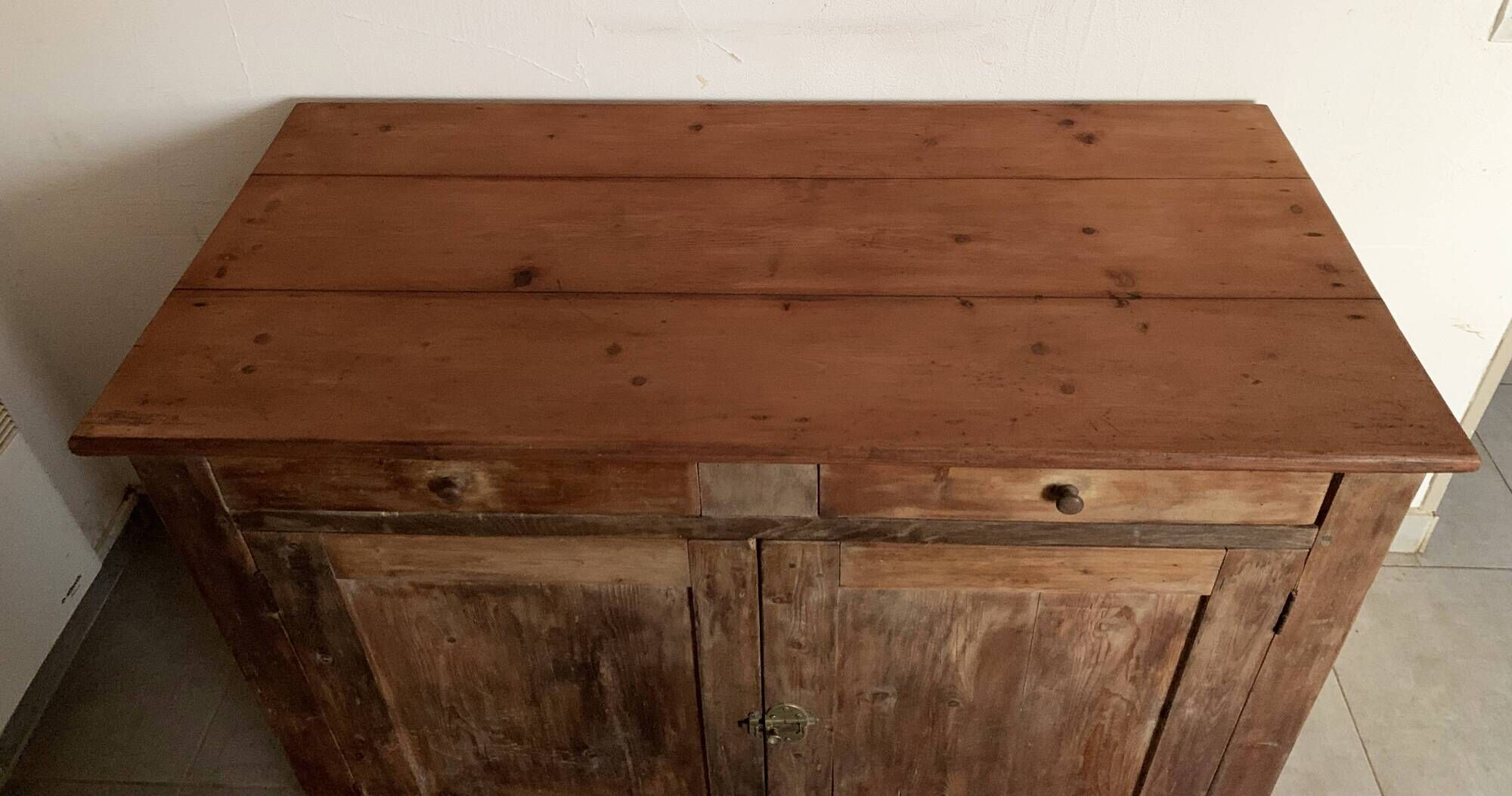 Vintage parisian buffet of the 50s in oak wood