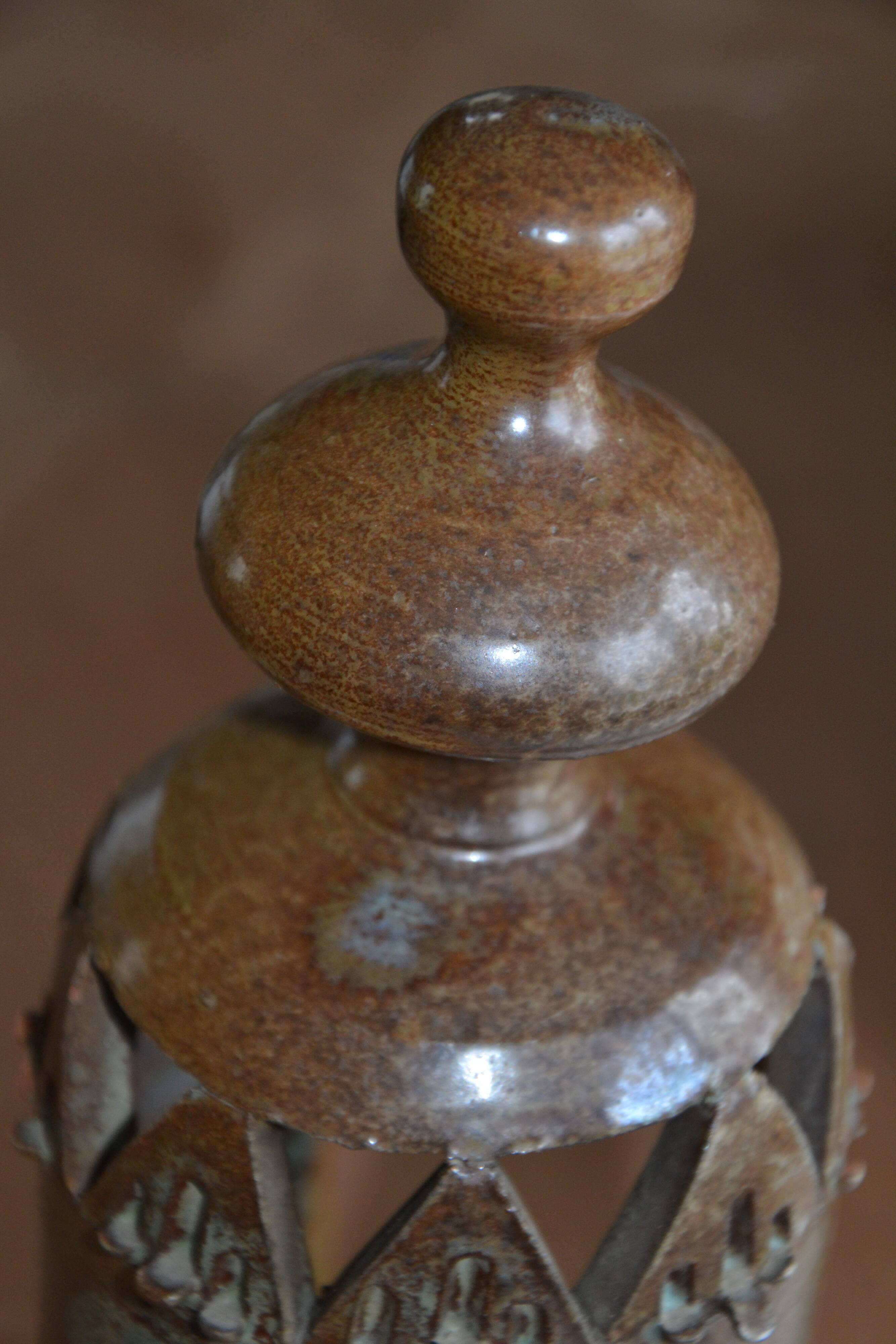 Stoneware photophore "the Cyclades" 1970s