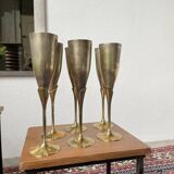 Brass champagne flutes