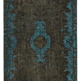 Hand-Knotted Distressed Oriental 1980s 172 cm x 271 cm Brown Carpet