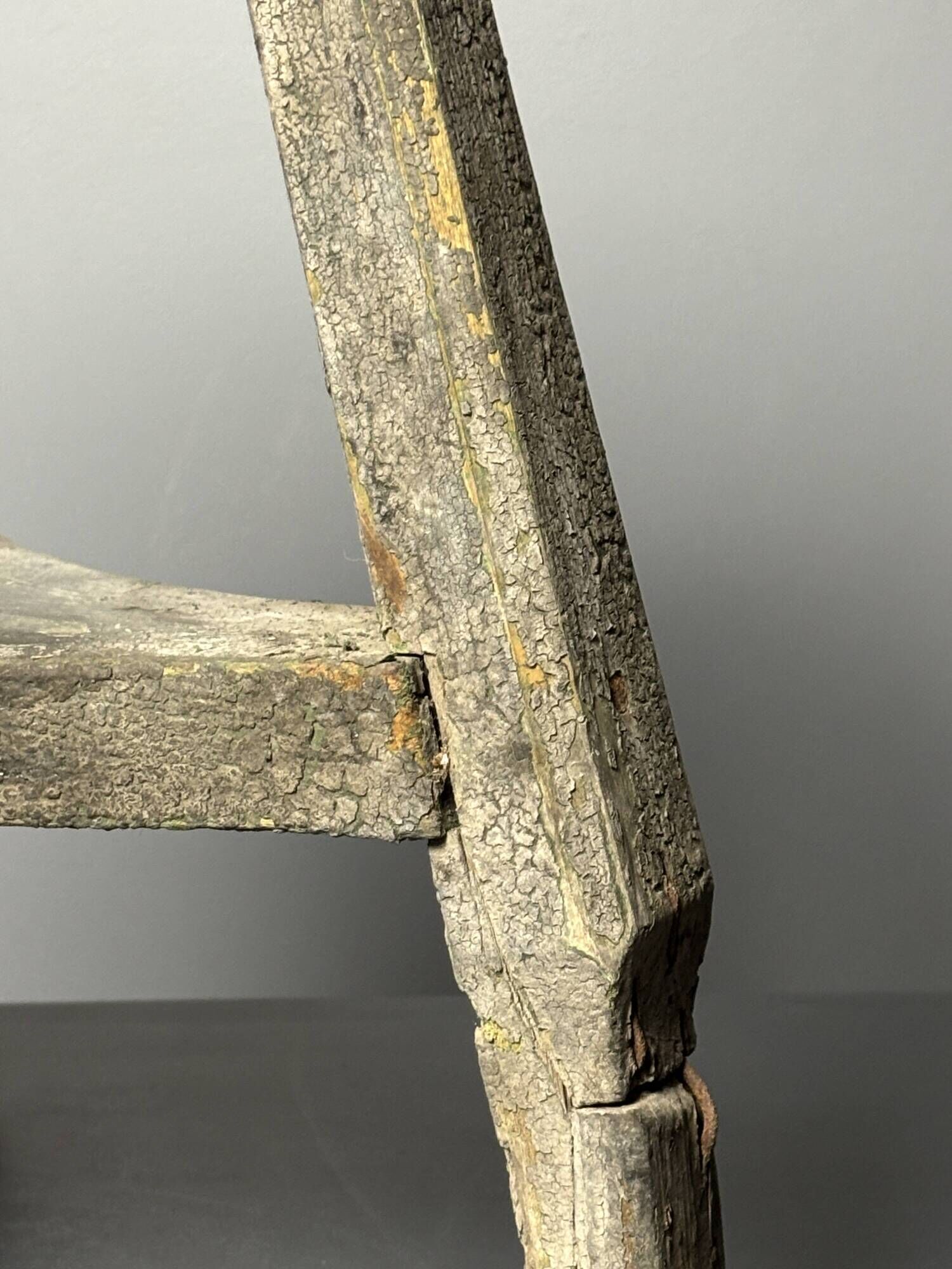 Antique distressed wabi sabi rustic patinated farmhouse workers stool 1900s